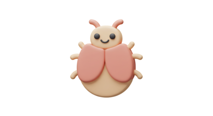 可愛いピンクのてんとう虫イラスト