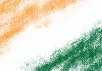 Pencil abstract background in trendy collage style in saffron, white and green colors. Indian flag background. Independence day of India	