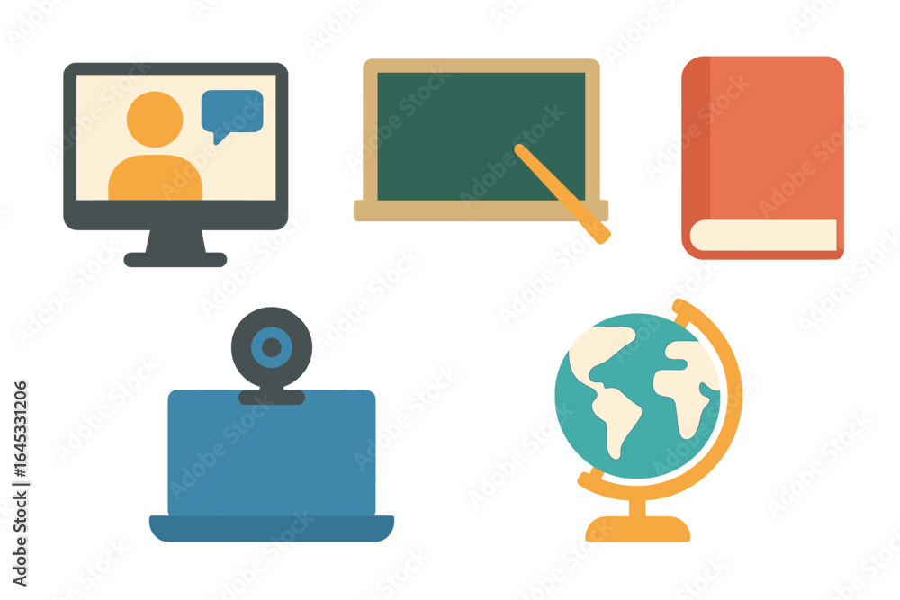 Poster educational tools and resources for online learning and remote teaching in modern classrooms