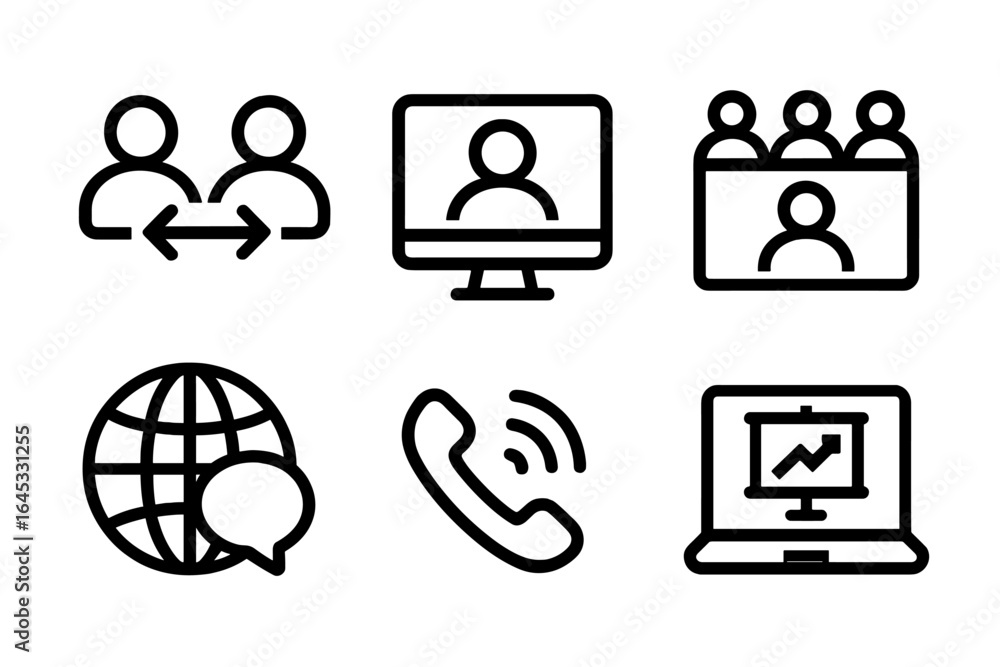 Poster engaging digital communication tools for remote collaboration and teamwork in modern work environmen