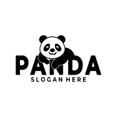 Panda animal logo design icon vector. Simple Panda company logo design