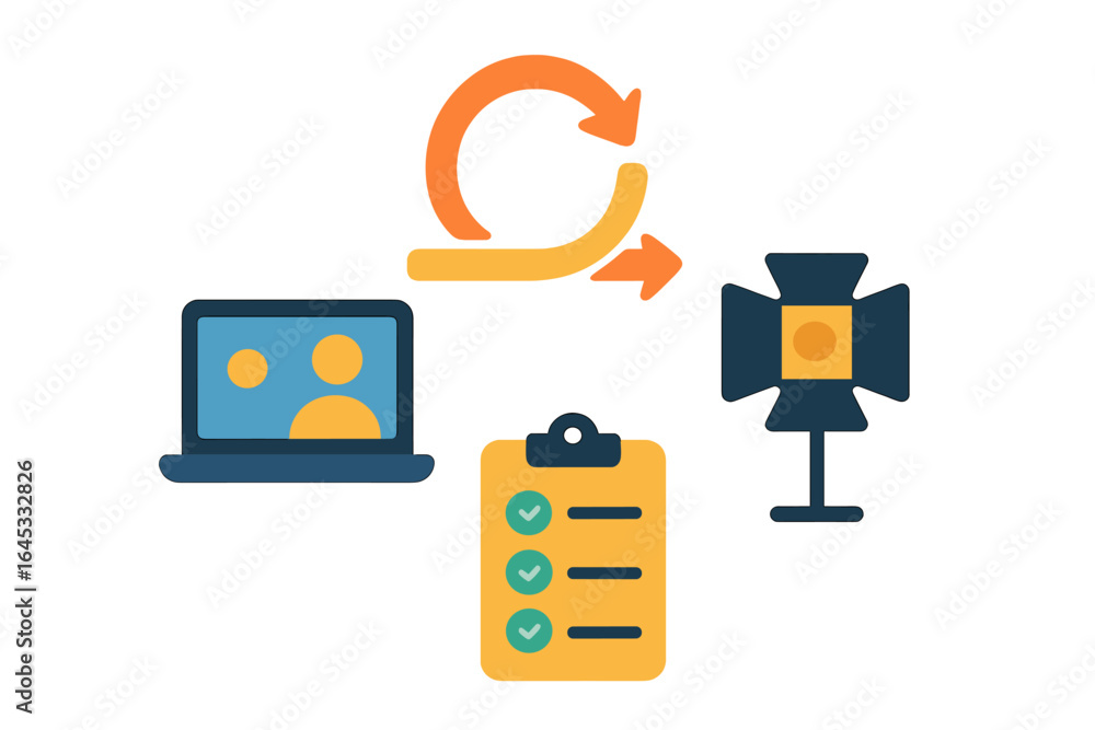 Poster techniques for effective digital content creation using tools for video production and editing in a 