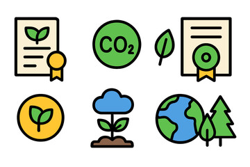 Symbols of environmental awareness showcasing sustainability efforts and carbon reduction initiatives