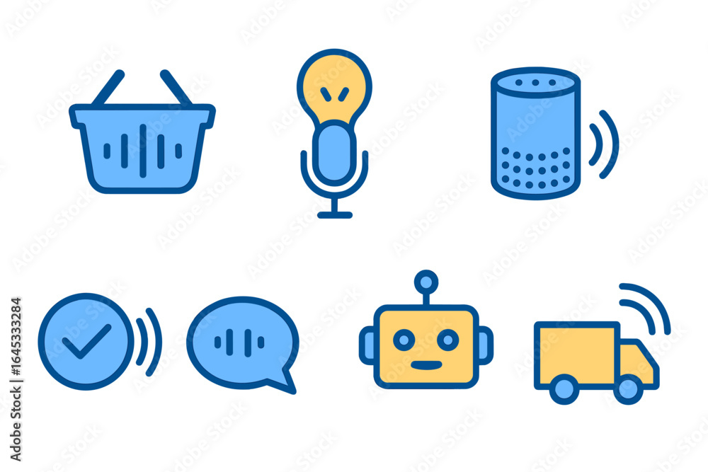 Aufkleber digital icons representing smart technology and communication tools for modern convenience in everyd