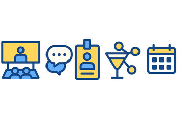 Networking event featuring presentations, discussions, and socializing opportunities for professionals in a vibrant atmosphere