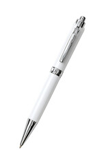 Naklejka premium Sleek white pen with chrome accents inspires creativity