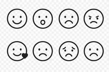 Collection of diverse facial expressions depicting various emotions for use in design and communication