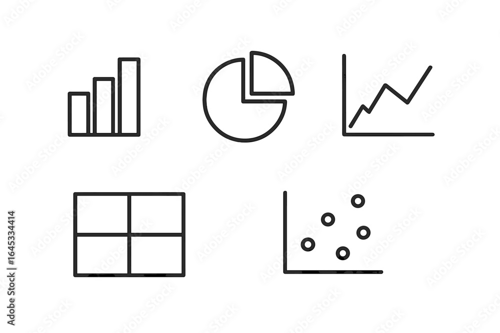 Aufkleber data visualization elements using charts and graphs to represent statistical information clearly