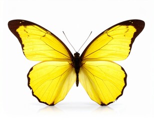 Obraz premium A delicate yellow butterfly with wings spread open