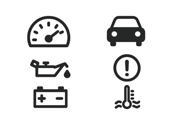 Dashboard warning indicators displayed on a car dashboard in a modern vehicle