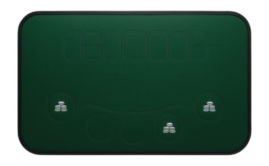 Large felt poker table cover with card and chip zones for casino nights