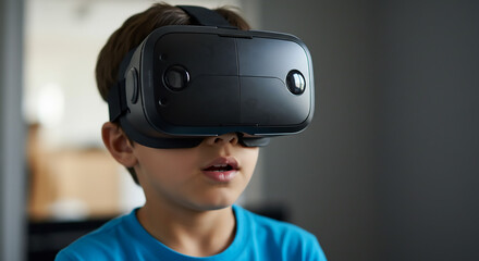 Child Experiencing Virtual Reality Headset Technology back to school