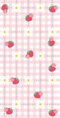 seamless pattern with flowers strawberry