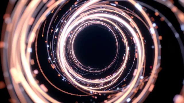 Swirling Light Tunnel: A captivating tunnel of luminous lines and glowing rings, spiraling into a mesmerizing vortex, creating a sense of motion and energy.