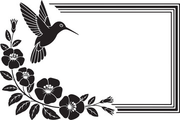 Obraz premium Hummingbird & Floral Laser-Cut Silhouette Bundle 