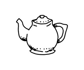 Vintage teapot with classic design, perfect for tea ceremonies, cafe illustrations, kitchen scenes, and cozy drink-themed artworks.