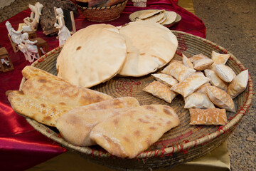 Artistic traditional breads from Sardinia. Olmedo. Sassari, Sardinia. Italy