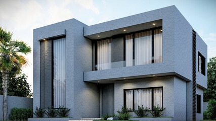 3D illustration of a premium two-story house 2