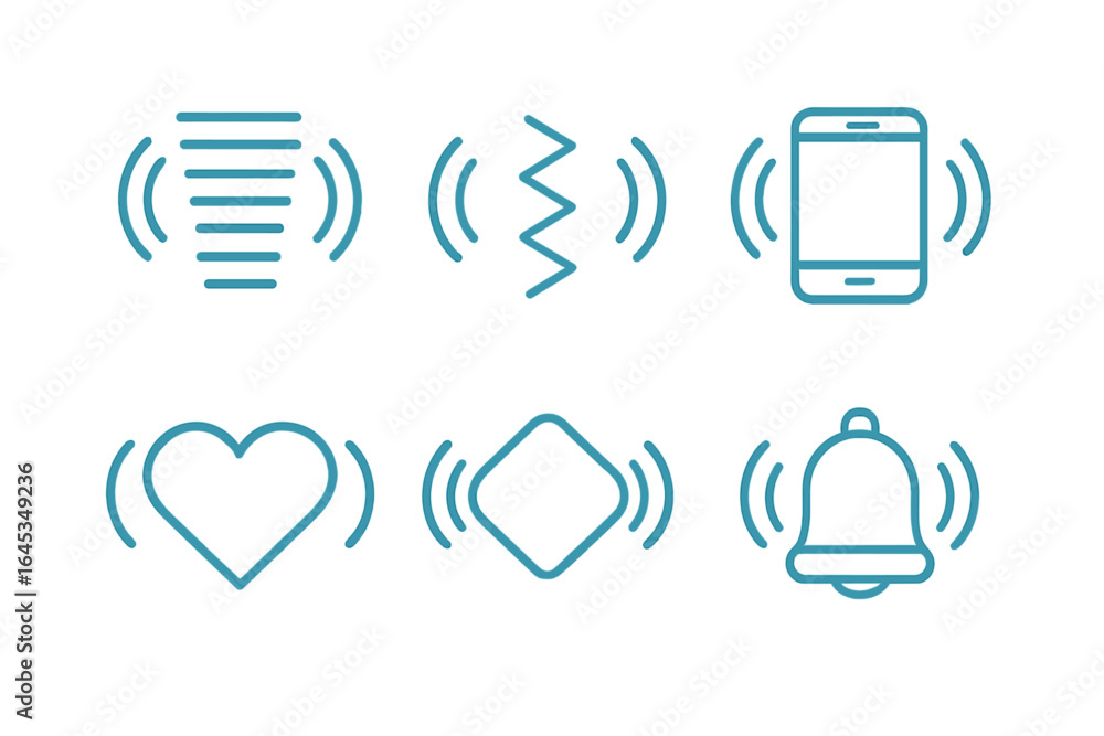 Aufkleber various icons representing different notifications and alerts displayed on a clean background during