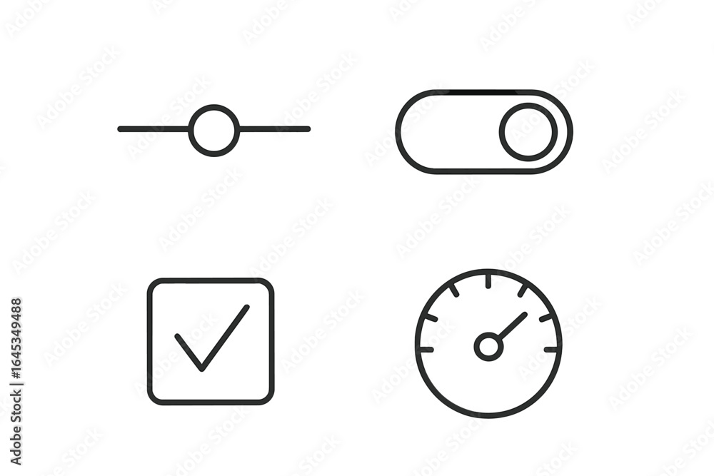 Poster minimalistic digital interface controls designed for a modern user experience in web applications