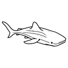 whale shark outline cartoon drawing © Zen20