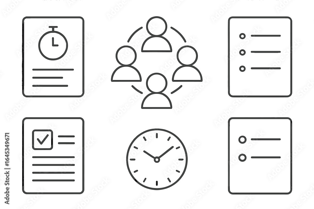 Poster team collaboration process with planning documents and time management elements displayed in a clear