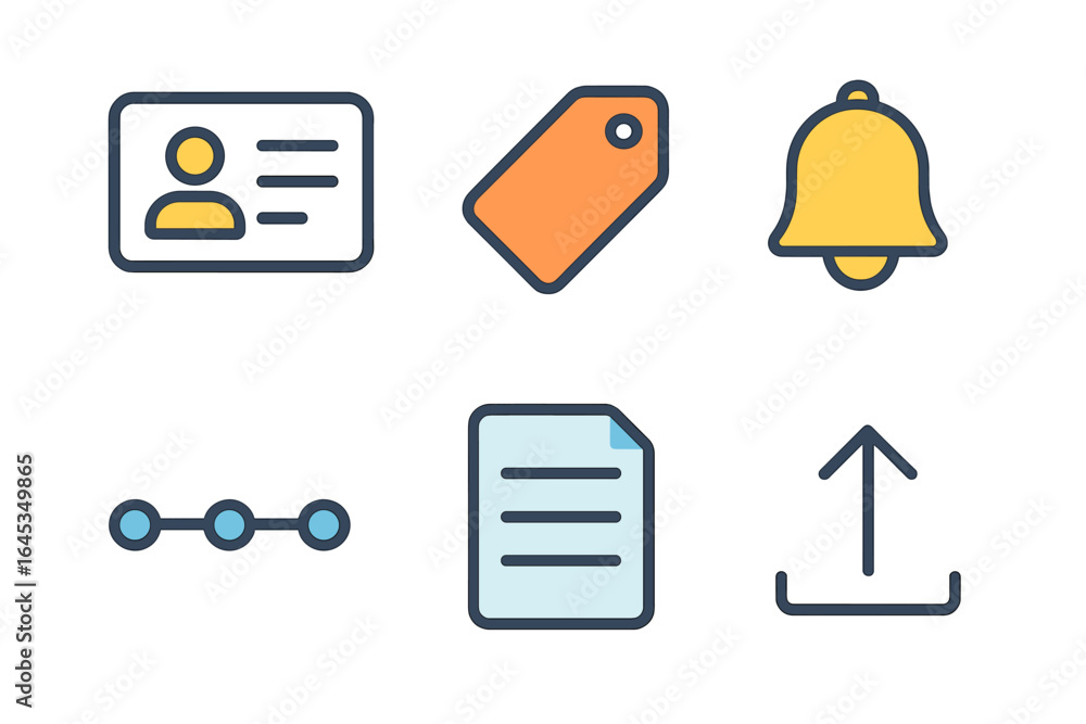 Aufkleber useful icons for digital organization and notifications in modern user interface design