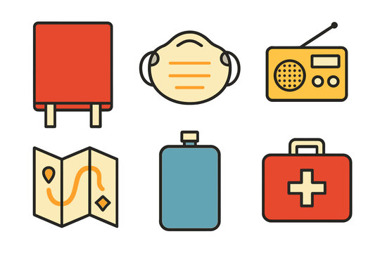 Health and safety essentials displayed in a creative arrangement with a focus on pandemic preparedness