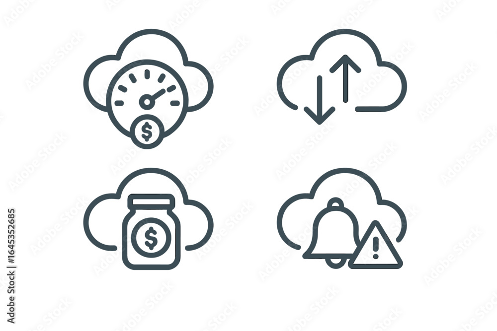 Poster cloud-based financial indicators for monitoring budgets and alerts in business operations