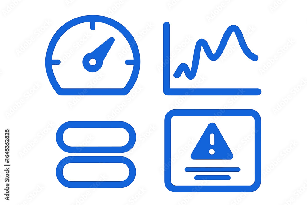 Aufkleber visual representation of metrics and alerts in a digital dashboard layout showcasing performance and