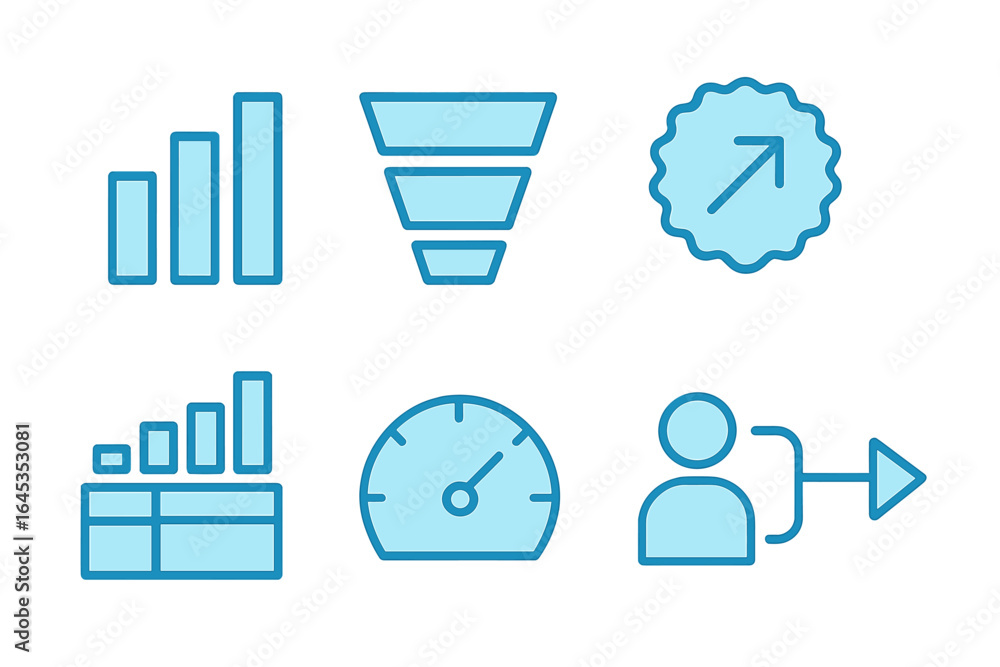 Poster infographic elements illustrating data analysis and performance metrics for business strategies and 