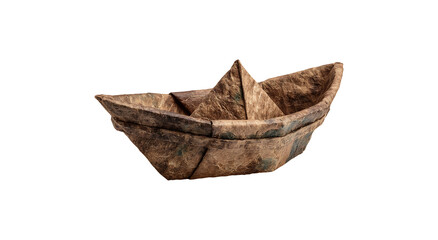 Obraz premium Classic Paper Boat Made of Paper, isolated on transparent background, PNG