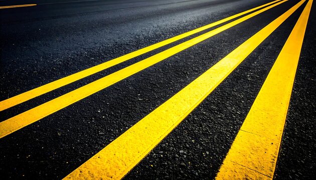 Asphalt road with yellow lines