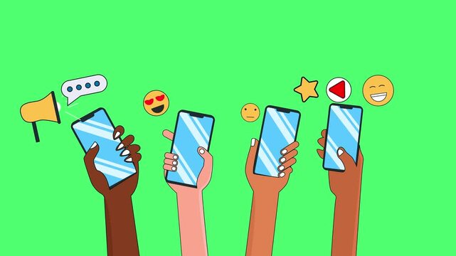 Green screen video media player or play video on tablet or tab with icon and play button. 4K resolution animation. for template video playback