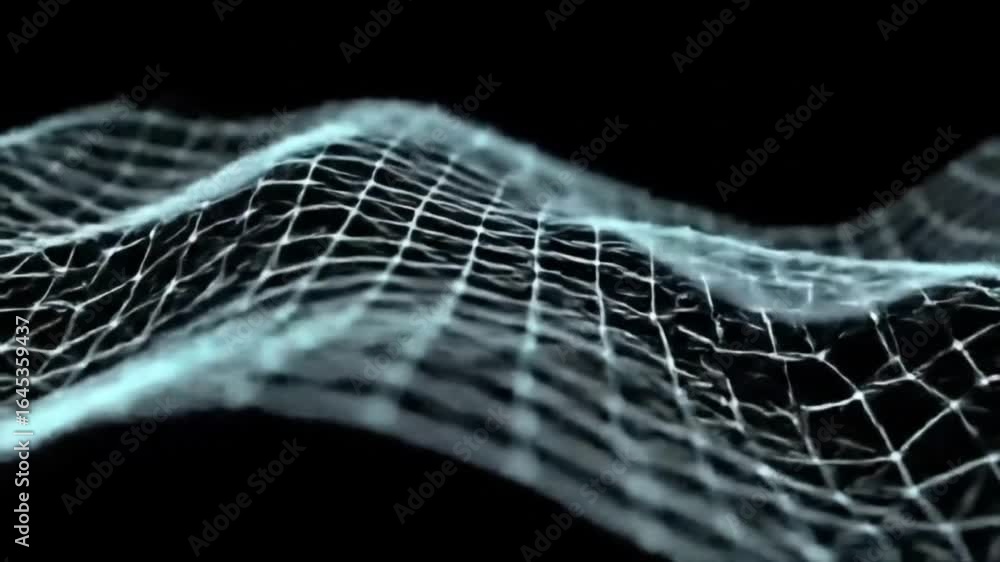 Poster abstract digital network grid with glowing nodes and lines creates a futuristic, interconnected data