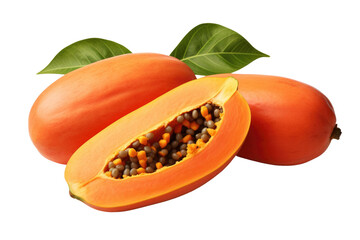 Vibrant Papaya Duo. White or PNG Transparent Background.