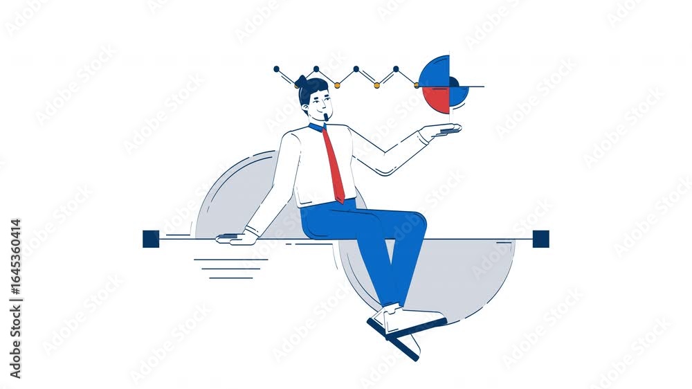 Poster data scientist in analytics hand drawn whiteboard animation. insight-driven analyst. data visualizat