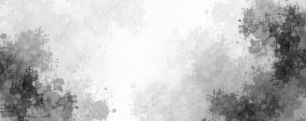 Black and white watercolor, smeared grey Vintage style, textured canvas background , wash, splash