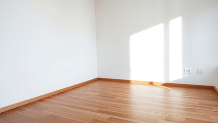 Obraz premium A serene minimalist living room corner with wooden accents, showcasing simplicity and elegance.