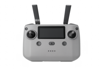 Drone controller with dual antennas on a transparent background