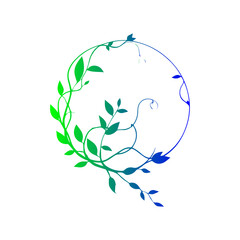 Elegant Black Vine Swirl with Leaves