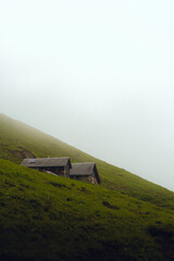 wood cabin in the mountain