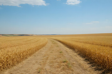 Agricultural Fields Thriving Under Sunny Anticyclonic Weather  