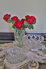 roses in a vase