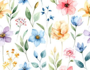 Fototapeta premium Delicate floral pattern in pastel colors
