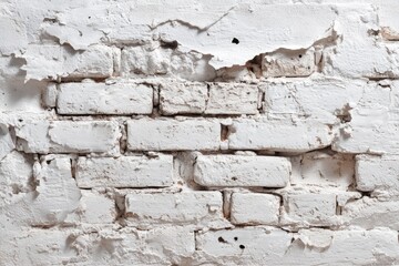 Whitewashed brick wall with weathered plaster