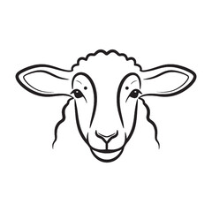 Fluffy Sheep Line Art – Sheep Vector Outline Drawing with Soft Wool Texture – Sheep Drawing – Vector of Sheep – Sheep Outline

