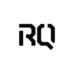 RQ monogram logo design letter text name symbol monochrome logotype alphabet character simple logo