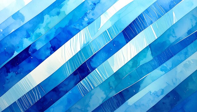 Watercolor blue stripes abstract background for modern design and decoration ideas - Powered by Adobe