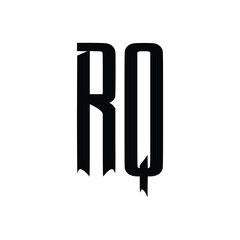 RQ monogram logo design letter text name symbol monochrome logotype alphabet character simple logo